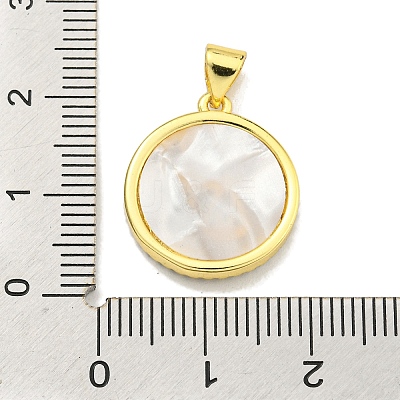 Brass Micro Pave Clear Cubic Zirconia Pendants KK-K354-04G-10-1
