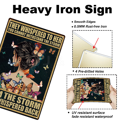 Vintage Metal Tin Sign AJEW-WH0189-835-1