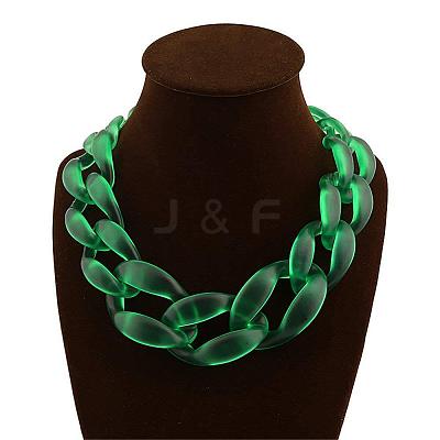 Frosted Acrylic Chunky Twisted Chain Necklacs for Women FS-WG1B9A7-02-1
