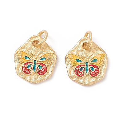 Rack Plating Brass Enamel Pendants KK-M230-26G-1