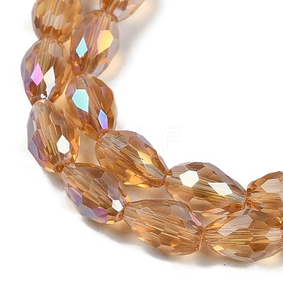 Transparent Electroplate Glass Beads Strands EGLA-N013-T6mm-B21-1