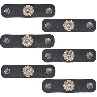 6Pcs PU Leather with Alloy Scarf Clips FIND-CL0001-84B-1