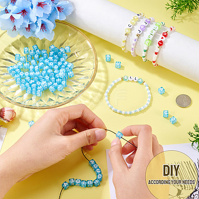 100Pcs 5 Colors Transparent Acrylic Beads TACR-TA0001-55B-1