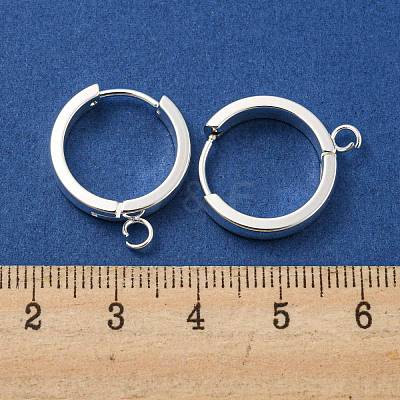201 Stainless Steel Huggie Hoop Earrings Findings STAS-A167-01U-S-1