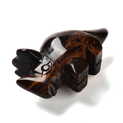 Natural Tiger Eye Carved Healing Rhinoceros Figurines DJEW-P016-01H-1