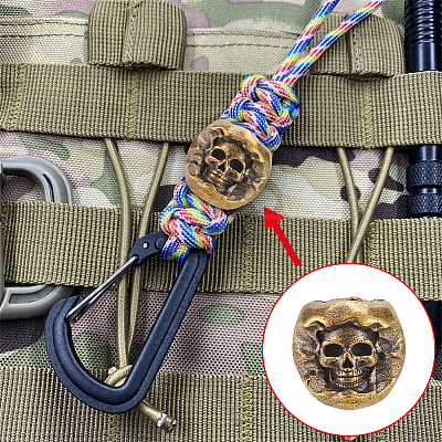 2Pcs 2 Colors Brass EDC European Beads FIND-NB0004-99-1