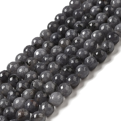 Natural White Jade Bead Strands G-R346-8mm-10-1