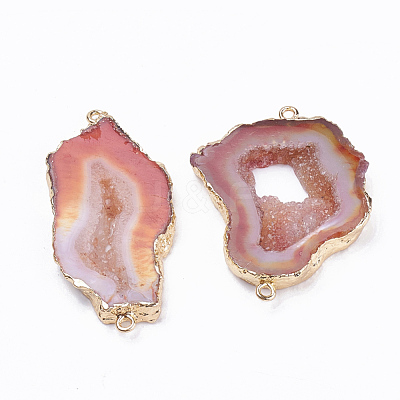 Natural Druzy Agate Slices Pendants G-Q494-65L-G-1