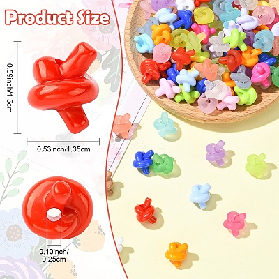 200Pcs 2 Styles Opaque & Frosted Transparent Acrylic Beads SACR-YW0002-11-1