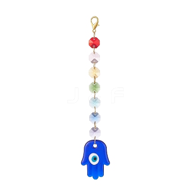 Handmade Evil Eye Lampwork Pendants Decorations HJEW-JM00871-1