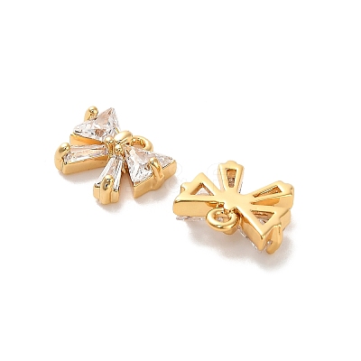 Brass Cubic Zirconia Charms KK-D300-08G-1