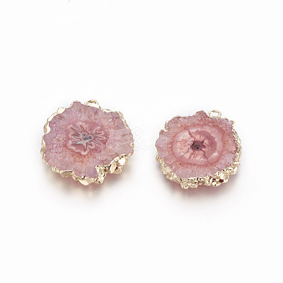 Natural Dyed Quartz Pendants G-P399-B11-1