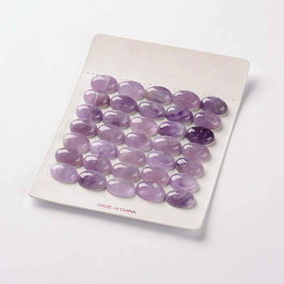 Natural Amethyst Gemstone Oval Cabochons G-J329-13-8x10mm-1