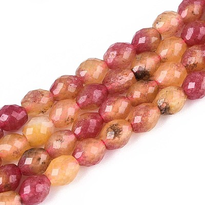Natural Dyed White Jade Beads Strands G-T142-89F-1