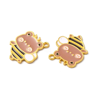Rack Plating Alloy Enamel Pendants ENAM-F146-05G-1