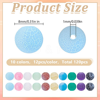 120Pcs 10 Colors Natural Weathered Agate Beads G-HY0001-90-1