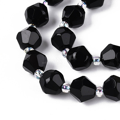 Natural Black Onyx(Dyed & Heated) Beads Strands G-T144-23A-04-1
