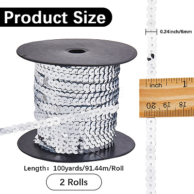 2Rolls Plastic Paillette Beads FIND-CY0001-13D-1