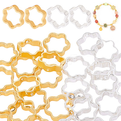 40Pcs 2 Colors Rack Plating Brass Bead Frames KK-PH0006-31-1