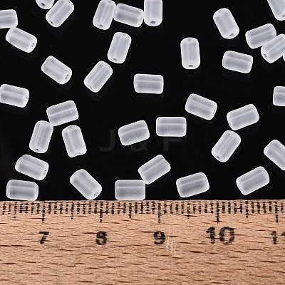FGB Frosted Transparent Glass Seed Beads SEED-N013-05A-01-1