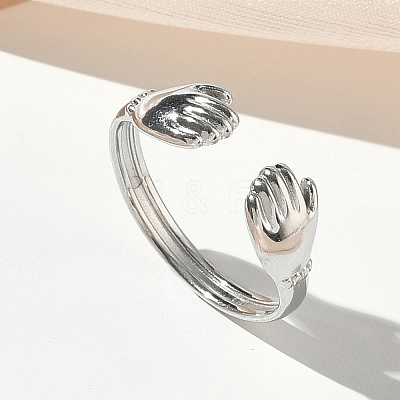 304 Stainless Steel Cuff Open Rings for Women RJEW-L341-05B-P-1