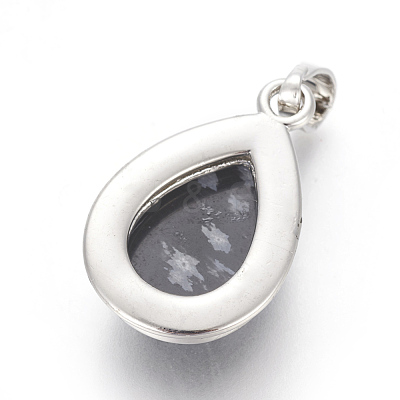 Natural Snowflake Obsidian Pendants G-L512-C18-1