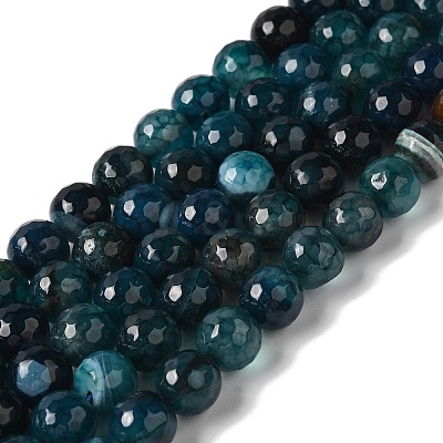 Dyed & Heated Natural Dragon Veins Agate Beads Strands G-P539-A01-16-1