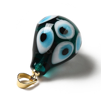 Handmade Evil Eye Lampwork Pendants LAMP-F026-04D-1