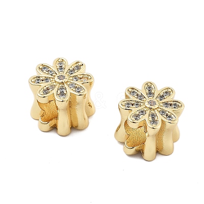 Daisy Flower European Beads KK-Q006-41G-01-1