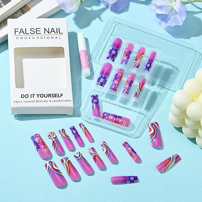 ABS Plastic Full Cover Press On False Nails DIY-CJC0006-16-1