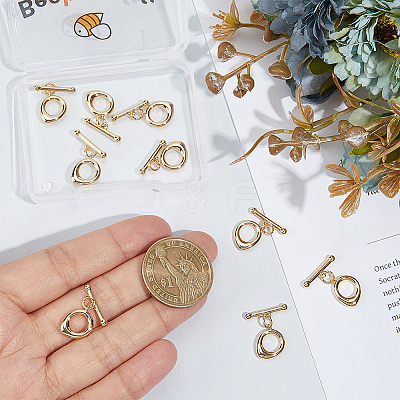 10Sets Brass Toggle Clasps KK-BBC0025-38-1