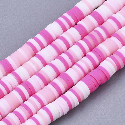 Handmade Polymer Clay Bead Strands CLAY-S094-4mm-A06-1