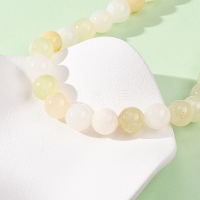 12MM Dyed Natural Green Jade Round Beaded Necklaces GG-CBAA808-04P-E-1