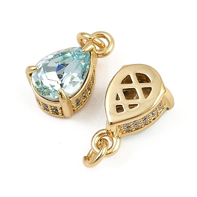 Brass Pave Cubic Zirconia Pendants KK-L240-05G-1