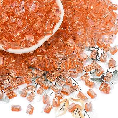 Transparent Spray Painted Glass Seed Beads SEED-L011-10A-08-1
