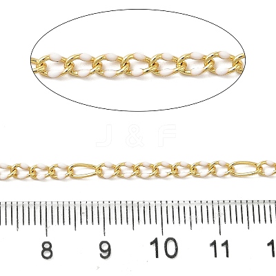 Handmade Brass Enamel Oval Link Chains CHC-L053-08G-04-1