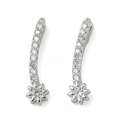 Brass Pave Clear Cubic Zirconia Pendants CU-CBA9FFD-11P-01-1
