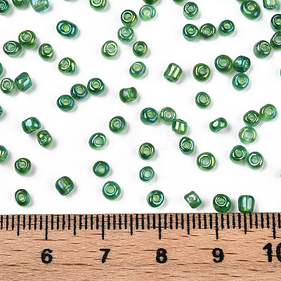 Round Transparent Colors Rainbow Glass Seed Beads X-SEED-A007-3mm-167-1