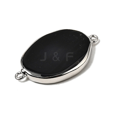 Natural Agate(Dyed & Heated) Oval Links Connector Charms G-P614-06P-03-1