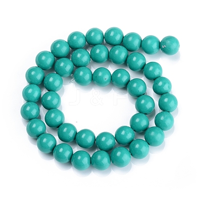 Dyed Natural Mashan Jade Beads Strands DJDA-E266-6mm-01-1