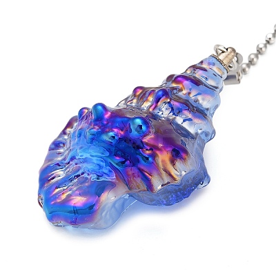 Glass Charms Ceiling Fan Pull Chain Extenders HJEW-H064-01A-P-1