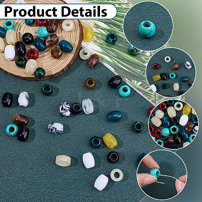 220Pcs Opaque Acrylic European Beads OACR-SP0002-33-1