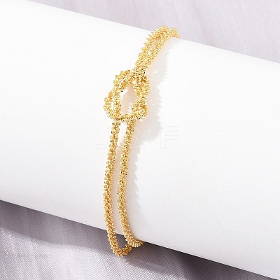 Brass Chain Knot 2-Strand Bracelets for Women KK-CBA68DA-17A-G-1
