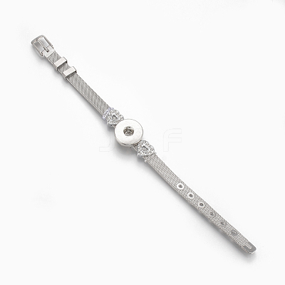 Alloy Rhinestone Snap Cord Bracelet Making BJEW-S136-02-1