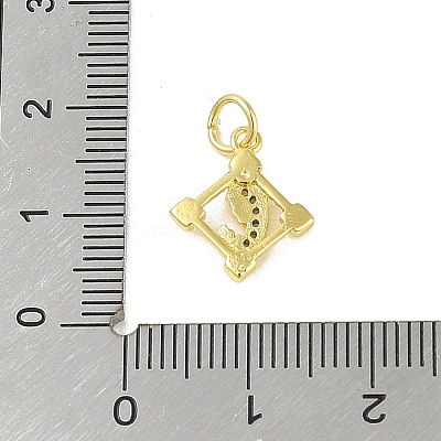 Brass Micro Pave Clear Cubic Zirconia Pendants KK-E111-46G-01-1