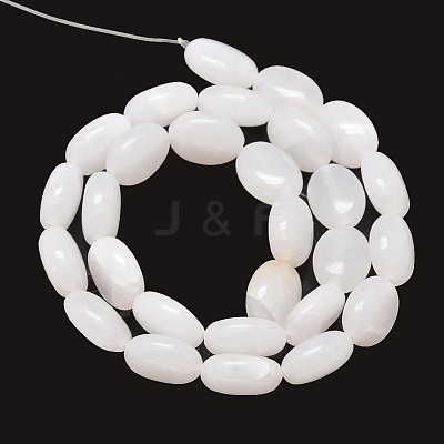 Natural White Jade Oval Bead Strands G-L290-04-1