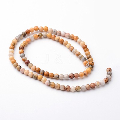 Round Natural Crazy Lace Agate Bead Strands G-J346-07-4mm-1