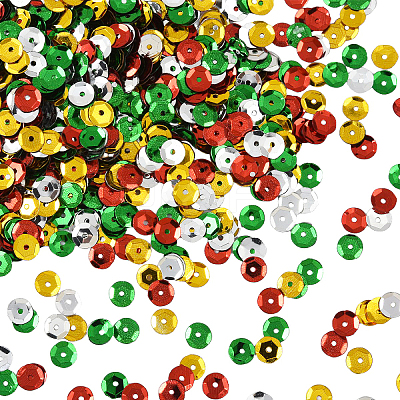 180G 4 Colors Plastic Paillette Beads PVC-YW0001-03-1