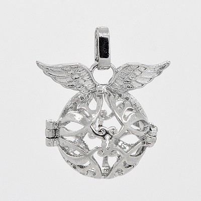 Brass Hollow Cage Pendants KK-J189-09P-1