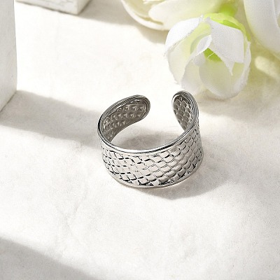 304 Stainless Steel Open Cuff Rings RJEW-H261-02P-1